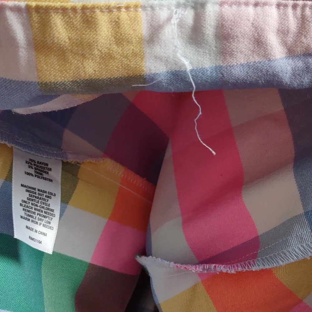 NWT Crown & Ivy Pastel Plaid Skort 16W